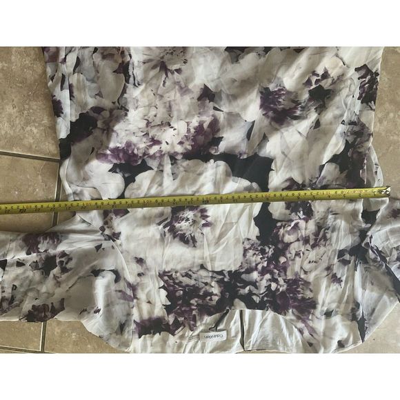 Calvin Klein Floral Blouse - Purple and White - Picture 6 of 8